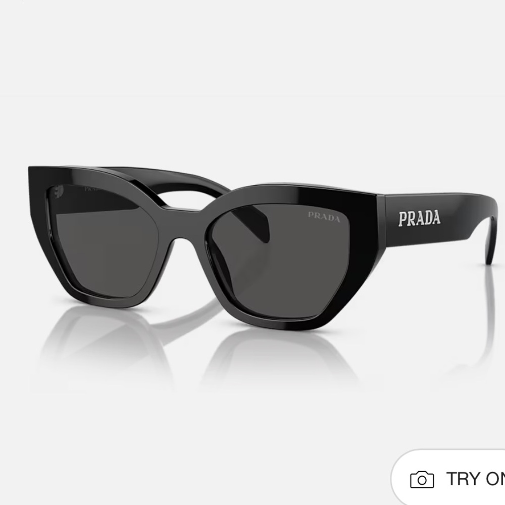 Prada PR A09 Sunglasses Black Frame Grey Lenses